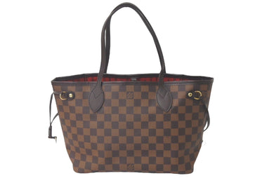 LOUIS VUITTON ルイヴィトン ネヴァーフルPM トートバッグ N51109 ダミエキャンバス ブラウン ゴールド金具 美品 中古 61266