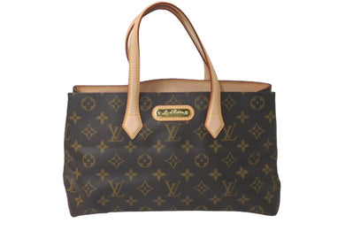 LOUIS VUITTON ルイ ヴィトン ウィルシャーPM ハンドバッグ M45643 モノグラムキャンバス スナップフック ブラウン 美品 中古 61267