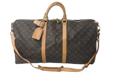 LOUIS VUITTON ルイ ヴィトン キーポル バンドリエール55 ボストンバッグ モノグラムキャンバス M41414 ブラウン 美品 中古 61269