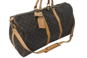 LOUIS VUITTON ルイ ヴィトン キーポル バンドリエール55 ボストンバッグ モノグラムキャンバス M41414 ブラウン 美品 中古 61269