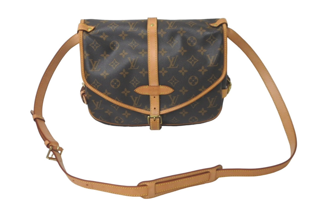 LOUIS VUITTON ルイヴィトン モノグラム ソミュールMM ショルダーバッグ ブラウン 斜め掛け M40710 美品 中古 61276