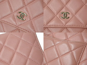 CHANEL シャネル ショルダーバッグ チェーンウォレット A33814 マトラッセ ラムスキン 24番台 ゴールド金具 良品 中古 61279