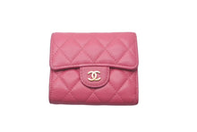 Load image into Gallery viewer, CHANEL シャネル 三つ折り財布 27番台 キャビアスキン ピンク ゴールド金具 美品 中古 61284