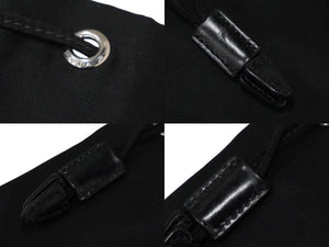 PRADA プラダ 巾着ポーチ 三角ロゴ テスート ブラック 1NA369 イタリア製 良品 中古 61286 
