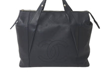 Load image into Gallery viewer, CHANEL シャネル Vステッチ ハンドバッグ 11番台 ココマーク レザー ブラック シルバー金具 中古 61289