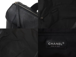 CHANEL シャネル Vステッチ ハンドバッグ 11番台 ココマーク レザー ブラック シルバー金具 中古 61289