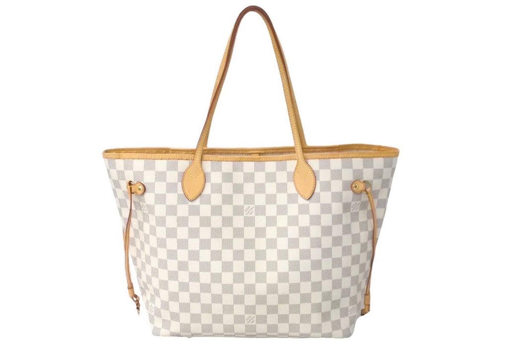 LOUIS VUITTON ルイヴィトン ネヴァーフルMM トートバッグ N51107 ダミエアズールキャンバス ホワイト 良品 中古 61293