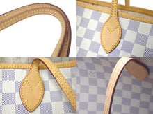 画像をギャラリービューアに読み込む, LOUIS VUITTON ルイヴィトン ネヴァーフルMM トートバッグ N51107 ダミエアズールキャンバス ホワイト 良品 中古 61293