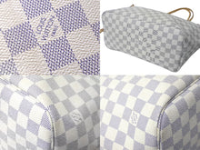 画像をギャラリービューアに読み込む, LOUIS VUITTON ルイヴィトン ネヴァーフルMM トートバッグ N51107 ダミエアズールキャンバス ホワイト 良品 中古 61293