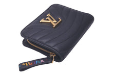 画像をギャラリービューアに読み込む, LOUIS VUITTON ルイヴィトン ニューウェーブ ジプトコンパクト ウォレット キルティング ブラック M63789 美品 中古 61298