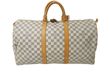 Load image into Gallery viewer, LOUIS VUITTON ルイヴィトン ボストンバッグ キーポル50 ダミエアズール N41430 ホワイト 美品 中古 61304