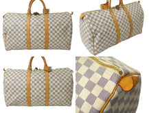 Load image into Gallery viewer, LOUIS VUITTON ルイヴィトン ボストンバッグ キーポル50 ダミエアズール N41430 ホワイト 美品 中古 61304