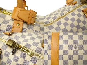 LOUIS VUITTON ルイヴィトン ボストンバッグ キーポル50 ダミエアズール N41430 ホワイト 美品 中古 61304