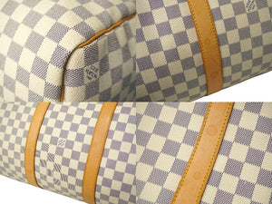 LOUIS VUITTON ルイヴィトン ボストンバッグ キーポル50 ダミエアズール N41430 ホワイト 美品 中古 61304