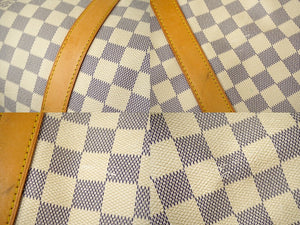 LOUIS VUITTON ルイヴィトン ボストンバッグ キーポル50 ダミエアズール N41430 ホワイト 美品 中古 61304