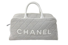Load image into Gallery viewer, CHANEL シャネル ハンドバッグ スポーツライン ロゴ ココマーク グレー レザー キャンバス 6番台 A15457 美品 中古 61305