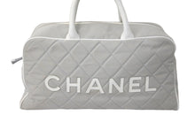 Load image into Gallery viewer, CHANEL シャネル ハンドバッグ スポーツライン ロゴ ココマーク グレー レザー キャンバス 6番台 A15457 美品 中古 61305