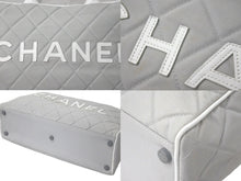 Load image into Gallery viewer, CHANEL シャネル ハンドバッグ スポーツライン ロゴ ココマーク グレー レザー キャンバス 6番台 A15457 美品 中古 61305