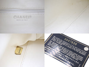 CHANEL シャネル ハンドバッグ スポーツライン ロゴ ココマーク グレー レザー キャンバス 6番台 A15457 美品 中古 61305