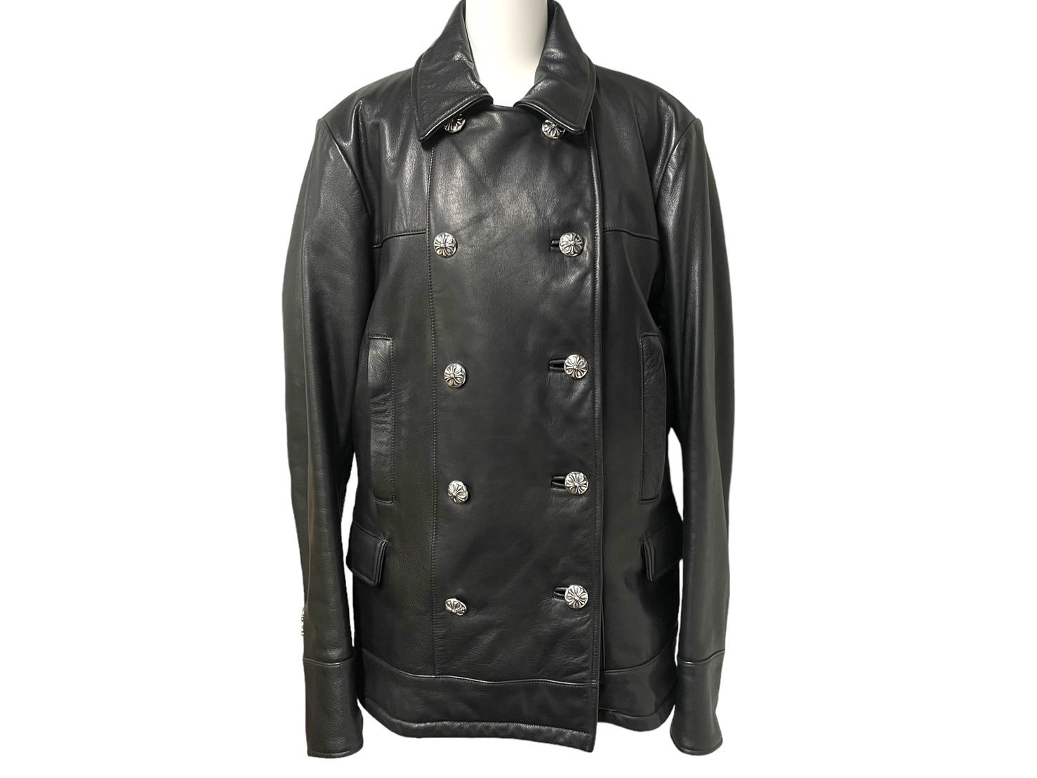 極美品 CHROME HEARTS クロムハーツ レザーPコート ダガー BS