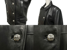 Load image into Gallery viewer, 極美品 CHROME HEARTS クロムハーツ レザーPコート ダガー BSフレア ジャパンタグ ブラック シルバー925 シルバー金具 中古 61310