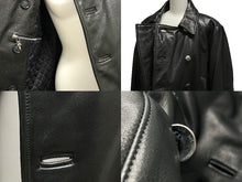 Load image into Gallery viewer, 極美品 CHROME HEARTS クロムハーツ レザーPコート ダガー BSフレア ジャパンタグ ブラック シルバー925 シルバー金具 中古 61310