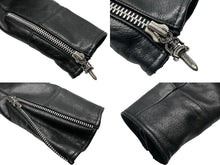 Load image into Gallery viewer, 極美品 CHROME HEARTS クロムハーツ レザーPコート ダガー BSフレア ジャパンタグ ブラック シルバー925 シルバー金具 中古 61310
