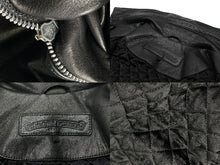 Load image into Gallery viewer, 極美品 CHROME HEARTS クロムハーツ レザーPコート ダガー BSフレア ジャパンタグ ブラック シルバー925 シルバー金具 中古 61310