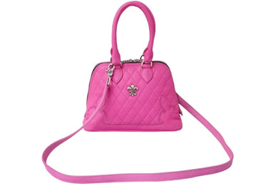 CHROME HEARTS クロムハーツ BSフレア スクロールラベル フレアニー クリップショルダー ピンク 2WAYハンドバッグ 美品 中古 61311
