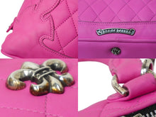 Load image into Gallery viewer, CHROME HEARTS クロムハーツ BSフレア スクロールラベル フレアニー クリップショルダー ピンク 2WAYハンドバッグ 美品 中古 61311