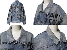 Load image into Gallery viewer, BALENCIAGA バレンシアガ グラフィティビッグフィットウォッシュ加工デニムジャケット 534556 TBP33 サイズ48 美品 中古 61323