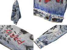 Load image into Gallery viewer, BALENCIAGA バレンシアガ グラフィティビッグフィットウォッシュ加工デニムジャケット 534556 TBP33 サイズ48 美品 中古 61323