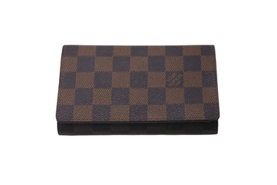 LOUIS VUITTON ルイヴィトン ダミエ ポルトフォイユ トレゾール 二つ折り財布 ブラウン ウォレット ロゴ N61736 中古 61368