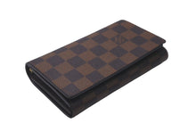 Load image into Gallery viewer, LOUIS VUITTON ルイヴィトン ダミエ ポルトフォイユ トレゾール 二つ折り財布 ブラウン ウォレット ロゴ N61736 中古 61368