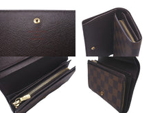 Load image into Gallery viewer, LOUIS VUITTON ルイヴィトン ダミエ ポルトフォイユ トレゾール 二つ折り財布 ブラウン ウォレット ロゴ N61736 中古 61368