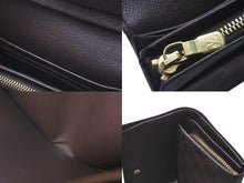 Load image into Gallery viewer, LOUIS VUITTON ルイヴィトン ダミエ ポルトフォイユ トレゾール 二つ折り財布 ブラウン ウォレット ロゴ N61736 中古 61368