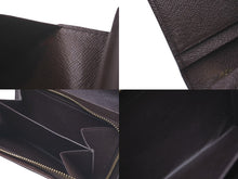 Load image into Gallery viewer, LOUIS VUITTON ルイヴィトン ダミエ ポルトフォイユ トレゾール 二つ折り財布 ブラウン ウォレット ロゴ N61736 中古 61368