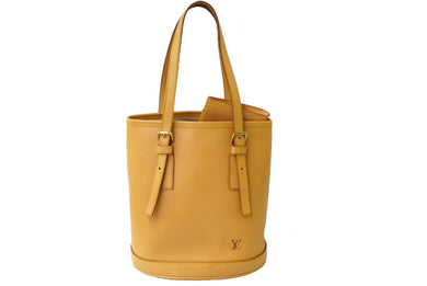 LOUIS VUITTON ルイヴィトン ヌメ革 レザー ノマド マレ 20周年記念 バケツ バッグ ベージュ M99070 ポーチ付 美品 中古 61370