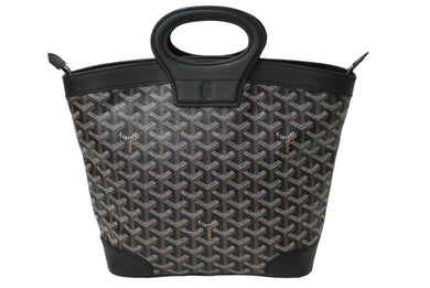 GOYARD ゴヤール ベルーガ PM ハンドバッグ ブラック シルバー金具 レザー PVCコーティングキャンバス 美品 中古 61375