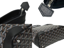 画像をギャラリービューアに読み込む, GOYARD ゴヤール ベルーガ PM ハンドバッグ ブラック シルバー金具 レザー PVCコーティングキャンバス 美品 中古 61375
