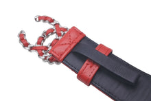 Load image into Gallery viewer, CHANEL シャネル ベルト バックル ココマーク ベルト 32/80 B20P レッド シルバー金具 美品 中古 61378