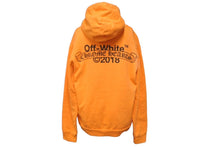 Load image into Gallery viewer, CHROME HEARTS×Off-White クロムハーツ×オフホワイト コラボ 2018 フーディー オレンジ サイズM 美品 中古 61379