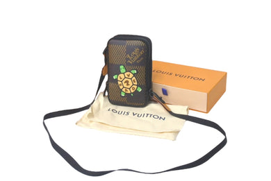 LOUIS VUITTON ルイヴィトン NIGOコラボ ダブルフォンポーチ ショルダーバッグ N40377 ダミエジャイアント 美品 中古 61388