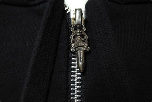 CHROME HEARTS クロムハーツ ジップアップパーカー トップス シルバー金具 コットン サイズM ブラック 美品 中古 61389