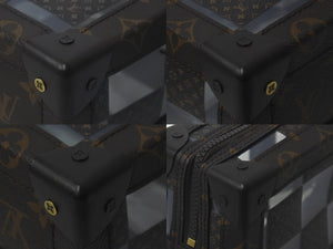 LOUIS VUITTON ルイ ヴィトン スリムソフトトランク ショルダーバッグ モノグラムチェス M20871 PVC ブラウン 美品 中古 61396