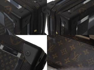 LOUIS VUITTON ルイ ヴィトン スリムソフトトランク ショルダーバッグ モノグラムチェス M20871 PVC ブラウン 美品 中古 61396