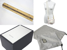 Load image into Gallery viewer, 極美品 GUCCI グッチ チェーンショルダーバッグ キャット 500259 プラスチック ラインストーン フェイクパール ホワイト 中古 61400