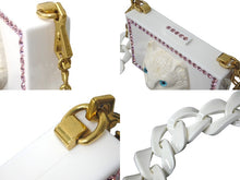 Load image into Gallery viewer, 極美品 GUCCI グッチ チェーンショルダーバッグ キャット 500259 プラスチック ラインストーン フェイクパール ホワイト 中古 61400