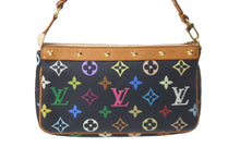 画像をギャラリービューアに読み込む, LOUIS VUITTON ルイヴィトン モノグラムマルチ ポシェット アクセソワ―ル M92648 村上隆 ブラック 美品 中古 61404