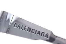 Load image into Gallery viewer, 極美品 BALENCIAGA バレンシアガ モノレクタングル サングラス シルバー ロゴ プラスチック アイウェア 99☐1 BB0041S 中古 61430